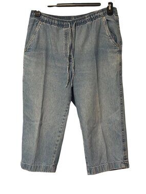 Vintage Y2K Studio Works Petite Womens Size 10 P Light Denim Capri Cropped Jeans